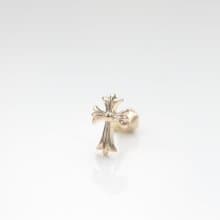 14K Gold Cross Piercing 金十字鎖珠耳環耳骨 耳窩 不退色