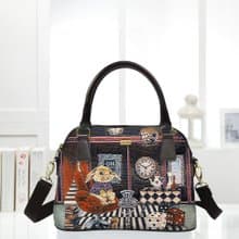 貝殼兩用包  真皮 / 布防潑水 平織緹花 愛麗絲兔 阿曼達