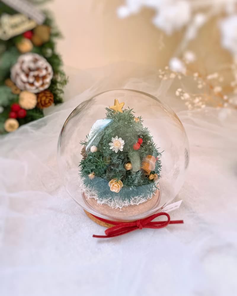 【聖誕樹玻璃盅】飄雪款 l 聖誕樹 聖誕節 聖誕禮物 日本永生雪松