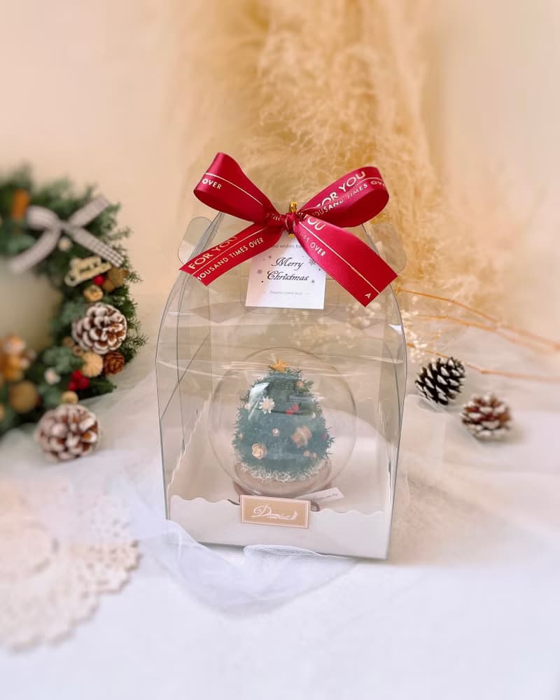 【聖誕樹玻璃盅】飄雪款 l 聖誕樹 聖誕節 聖誕禮物 日本永生雪松