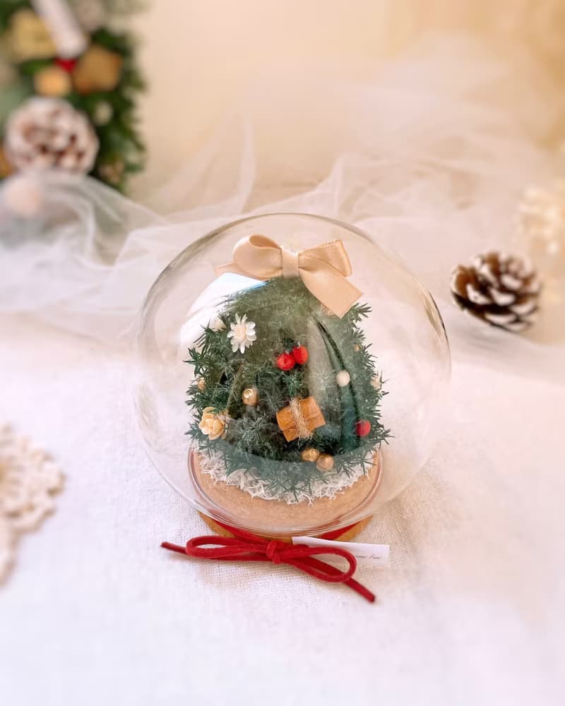 【聖誕樹玻璃盅】飄雪款 l 聖誕樹 聖誕節 聖誕禮物 日本永生雪松