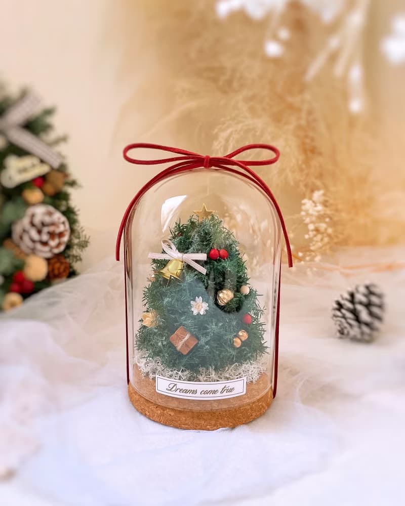 【聖誕樹玻璃盅】飄雪款 l 聖誕樹 聖誕節 聖誕禮物 日本永生雪松