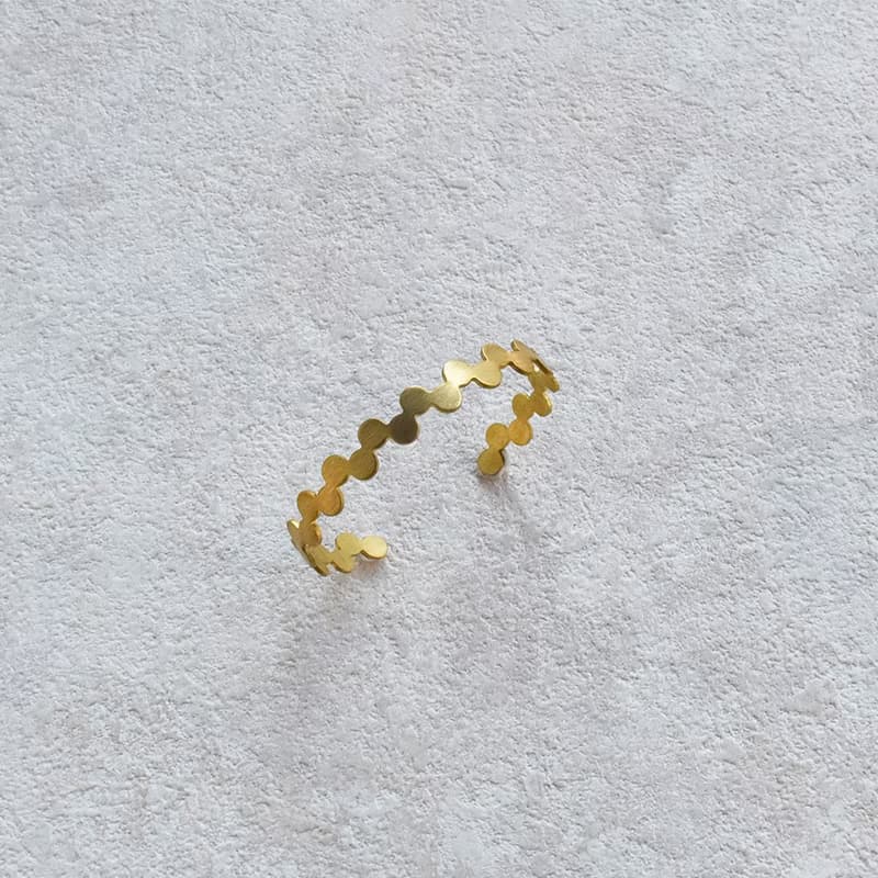 黃銅波浪復古感手環