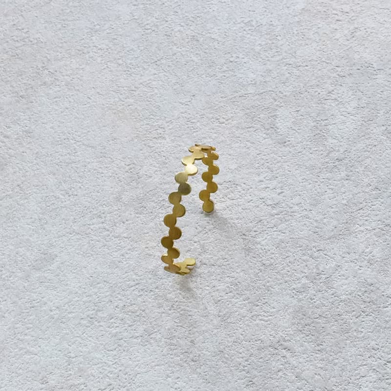 黃銅波浪復古感手環