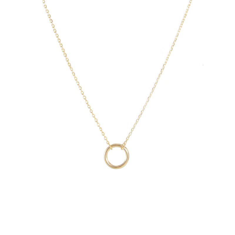Round Silver 18K Gold Plated Necklace 圓圈純銀鍍18K金項鍊