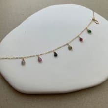 14KGF 水滴糖果碧璽手鍊