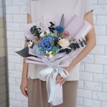 【竒花】藍莓紫永生花束 畢業 生日禮物 永生乾燥花 告白求婚