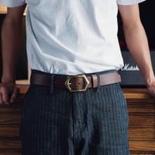 復古錘紋銅扣牛皮帶 真皮腰帶 義大利植鞣革【免費刻英文名】禮物