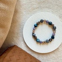 平靜心靈雨彩石彈性手鍊