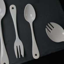 日本高桑金屬 日製白琺瑯水果甜點匙-2入