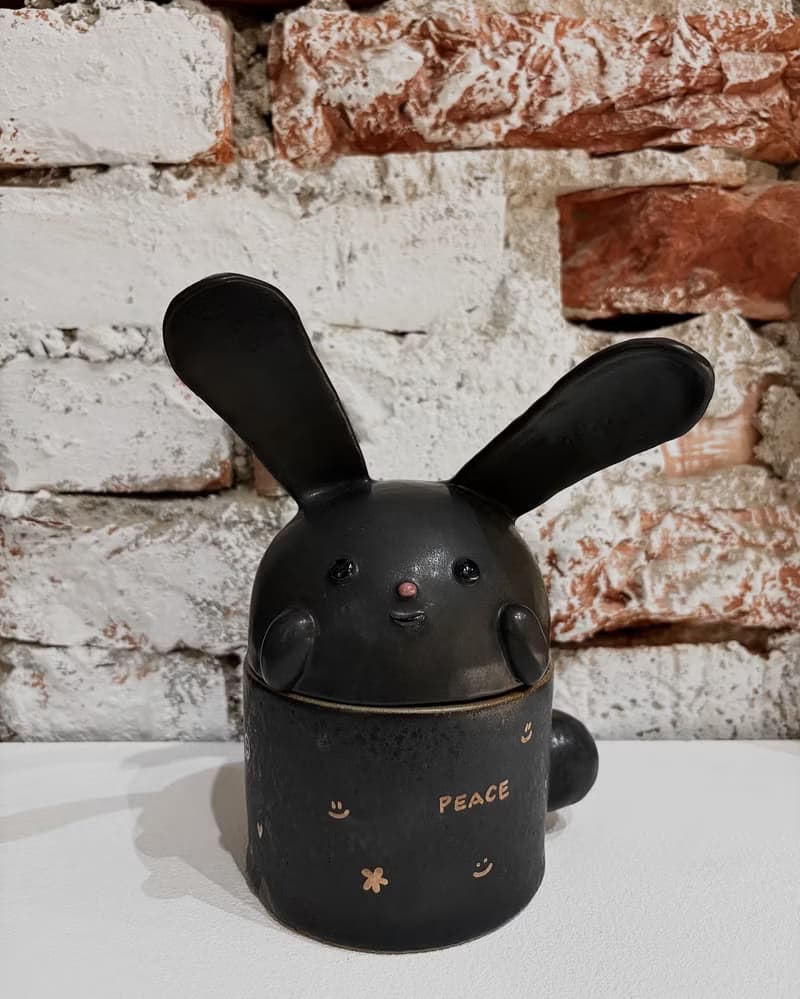 Blacky Bunny 陶罐 蠟燭罐