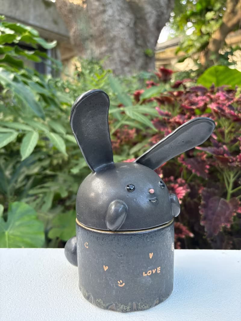 Blacky Bunny 陶罐 蠟燭罐