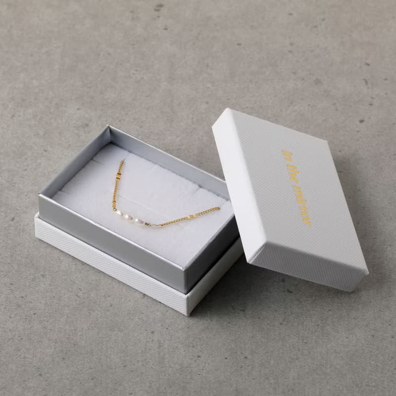 【Pinkoi限定】3 pearl dots magnet necklace GD ニッケルフリー マグネット　淡水パール　チェーンネックレス　ゴールド