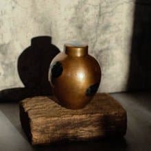 日本古美術 人間國寶【玉川堂】龜甲紋 甕型茶倉
