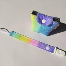 奶嘴夾 奶嘴收納袋 組合 星空彩虹/A