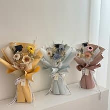 向日葵永生乾燥花束(中款) - 畢業花束 教師節花束 附提袋