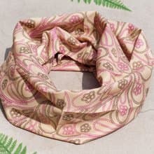 絲綢絲巾/滑面絲綢絲巾/法式浪漫絲綢圍脖/雙圈圍脖-花朵藤蔓花園