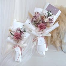 情人節花束ー【燦爛笑容】乾燥玫瑰色 永生花束 | 情人/七夕/生日