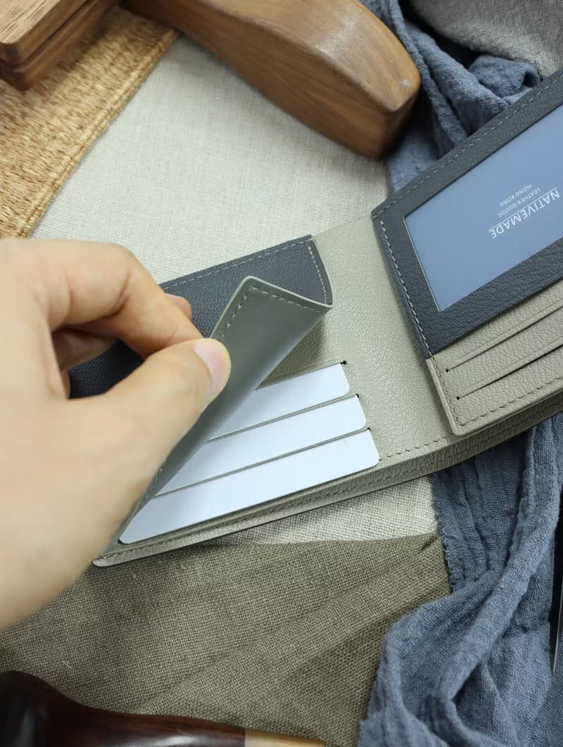 法國山羊皮2024新款薄身短銀包 短夾 錢包 錢夾 皮夾