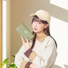 納帕6卡1照馬蹄扣牛皮長夾4106(淺抹綠)