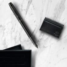 Parker 派克 新IM  特別款理性黑鋼筆 牛皮卡夾禮盒 免費刻字