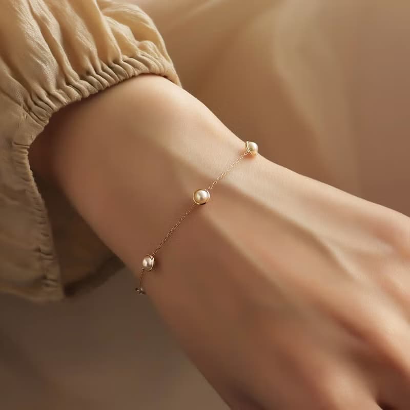 Visel 寶石甜餅手鍊-珍珠