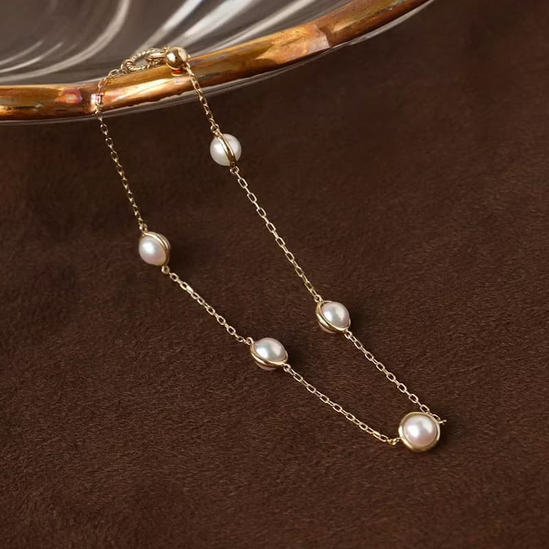 Visel 寶石甜餅手鍊-珍珠