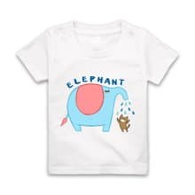 字母E-ELEPHANT短袖T恤-白