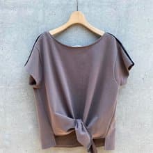 綁結配色上衣(可可)