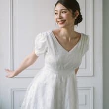星辰網紗公主袖洋裝      輕婚紗首選