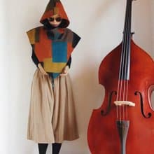 多色 毛邊縫製 彩色色義大利進口羊毛羊絨面料 假高領圍巾帽子