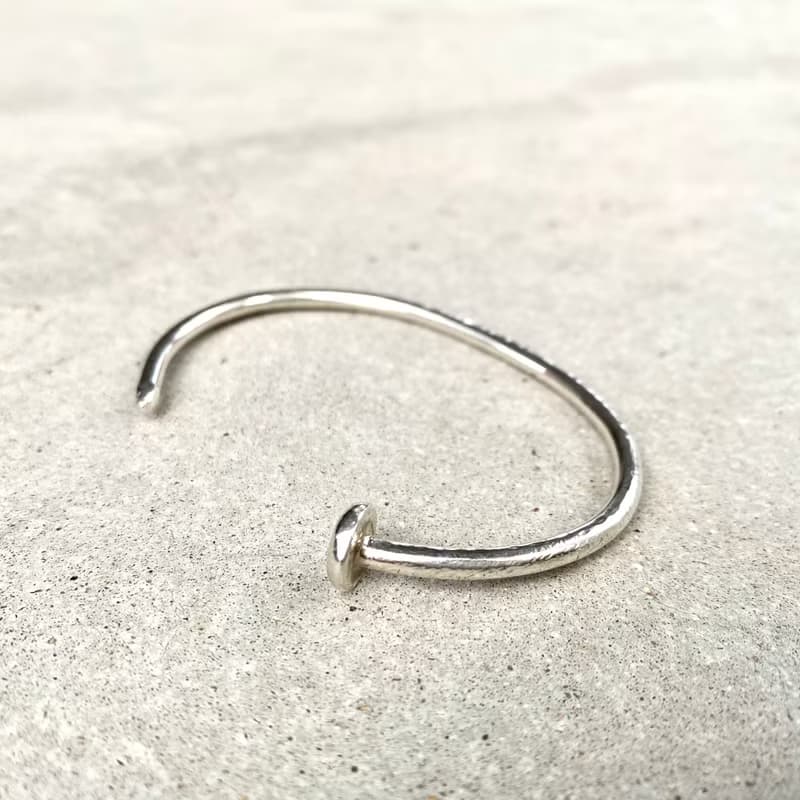 MIH 金工首飾 | 釘子純銀手環 Nail silver bangle