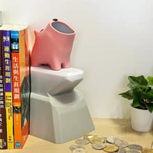 Awu+ | 阿嗚+角落撲滿 (嬌羞_紅) 桌面擺飾文具