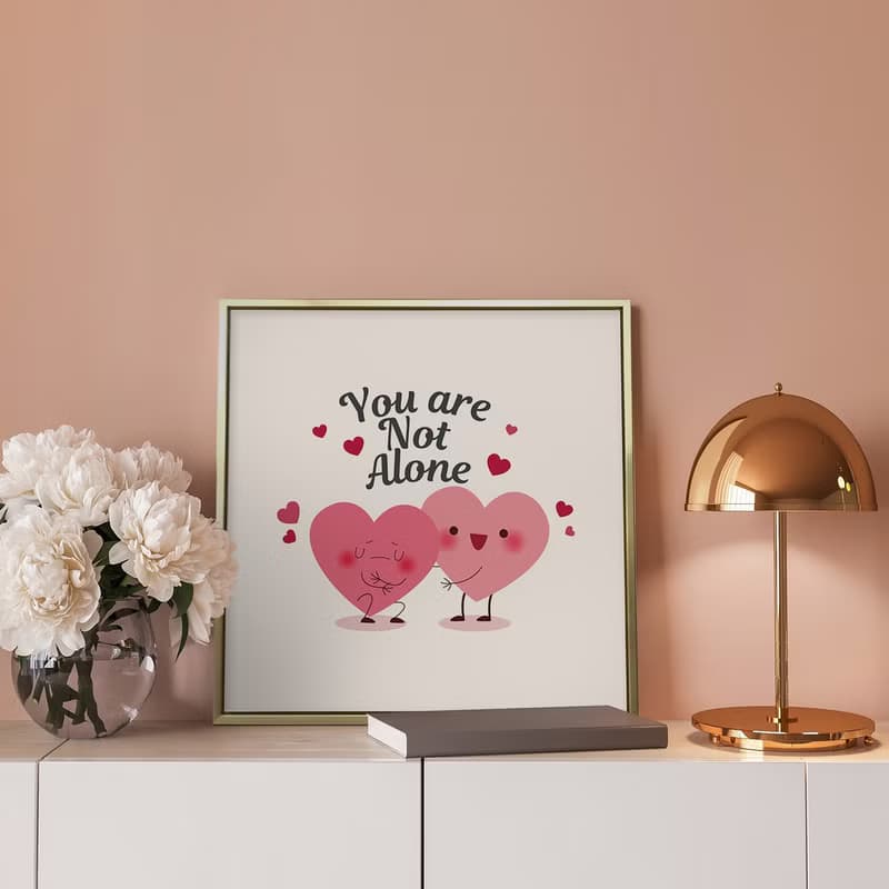 You are Not Alone - 情人節掛畫/情人節禮物/簡約可愛送禮佈置