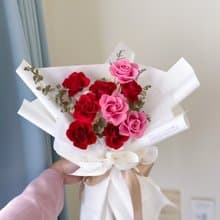 紅粉永生花束   情人節 送禮 生日禮 告白 求婚 韓式花束