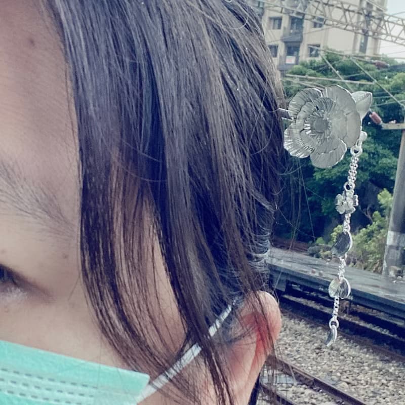 純銀 芍藥花 髮簪 大朵花  S130