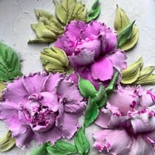 Peony Flower Sculptural Painting Original Art Peonies Floral Wall Art Impasto
