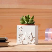 年年有餘 | 多肉植物水泥盆栽 | 可愛祝福 辦公室療癒小物