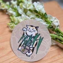 聖靈蔓綠絨招財貓 防水布貼