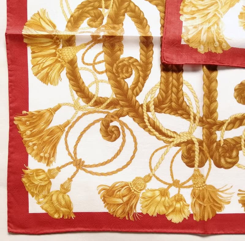 Christian Dior Vintage Handkerchief Braided Rope 21 x 20.5 inches