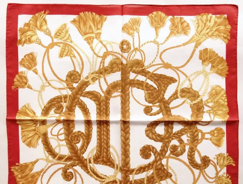 Christian Dior Vintage Handkerchief Braided Rope 21 x 20.5 inches