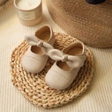 Swan天鵝童鞋-茱莉亞蝴蝶結女童寶寶學步鞋1640-米色