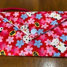 文青風紅包背袋 櫻花招財貓 手機袋 萬用袋 隨身包 過年 交換禮物