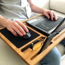 Lap desk Oak wood laptop stand First fathers day gift Mobile workstation