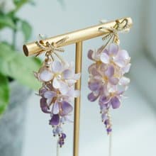 風信子 • 粉紫 - 手工樹脂耳環飾品禮物