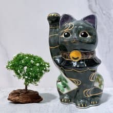 【松梅招福】日本清水燒招財貓 | 色繪 - 松竹梅