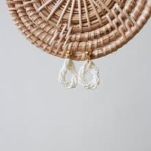 串珠耳飾_白色圈圈/珍珠白/beading earing