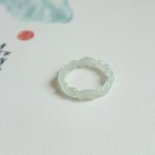 天然和田玉雕刻愛心戒指指環 心連心指環冰底晴水料玉質細膩 禮物