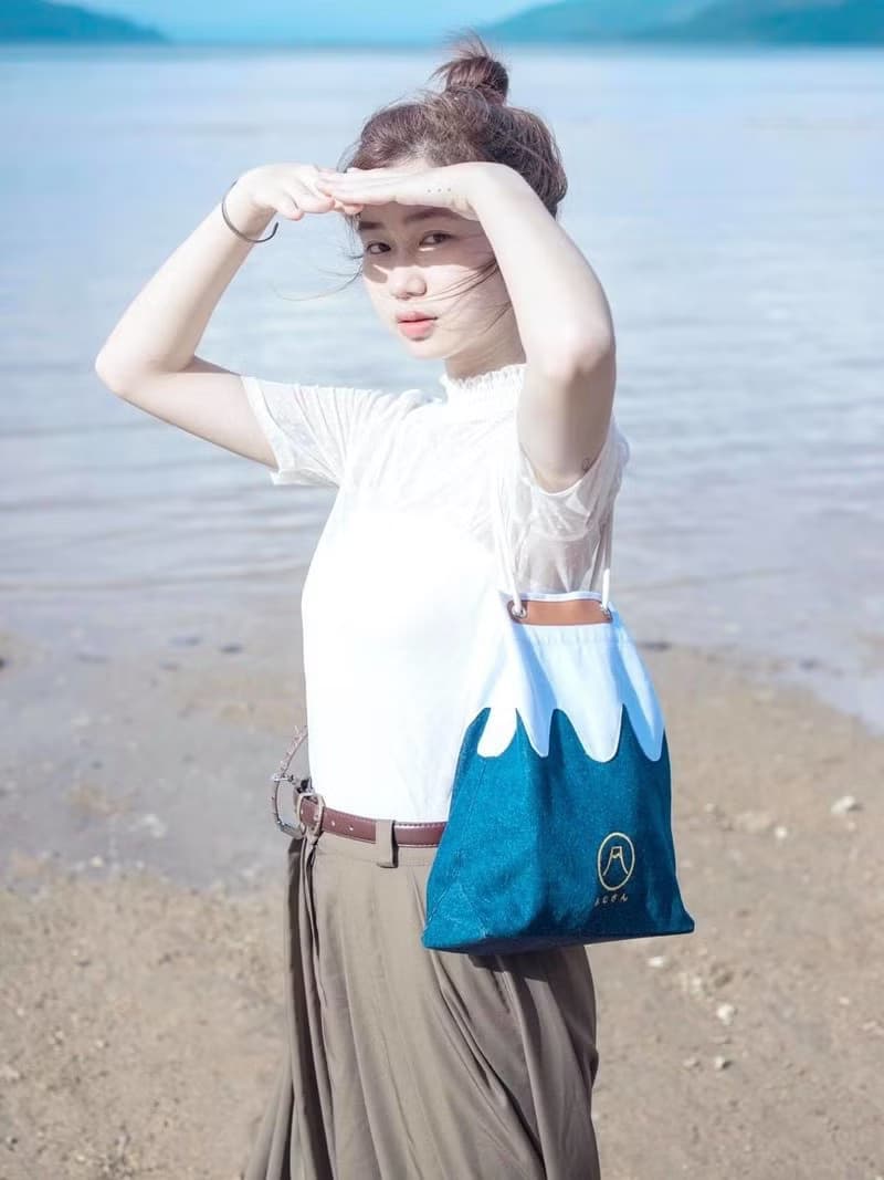 自家製富士山甚吉袋 - 深藍色 M Size  【 情人節 生日 】