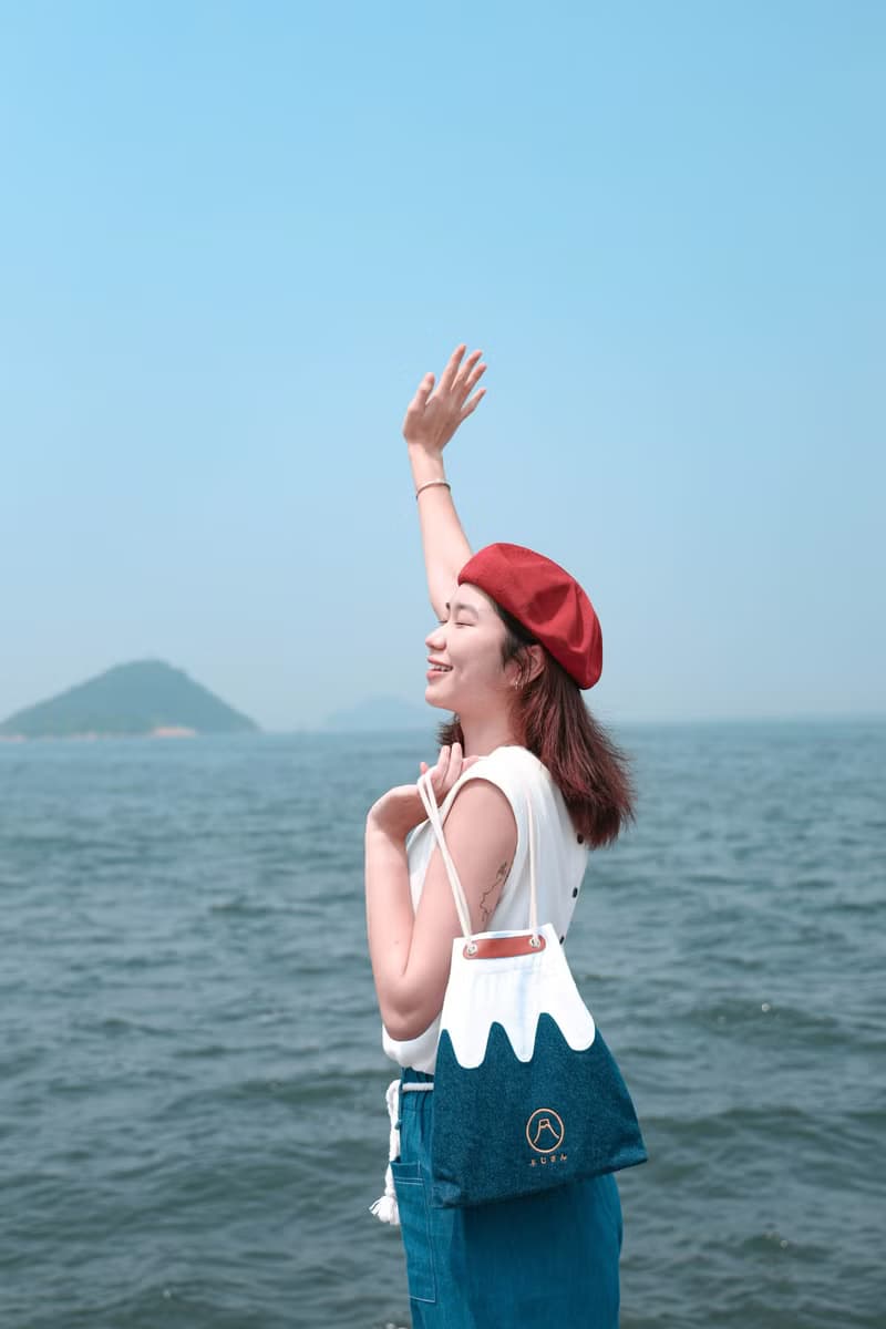 自家製富士山甚吉袋 - 深藍色 M Size  【 情人節 生日 】